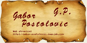 Gabor Postolović vizit kartica